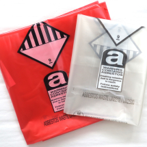 RED+CLEAR H/DUTY ASBESTOS BAGS (PACK OF 50 OF EACH COLOUR)