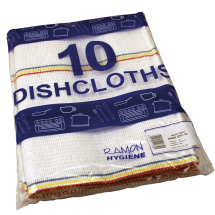 WHITE  STOCKINETTE DISH CLOTHS 30cm x 40cm (10pk) WHITE  STOCKINETTE DISH CLOTHS 30cm x 40cm (10pk)