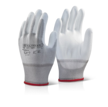 PUGWS    CLICK WHITE PU COATED GLOVES SMALL