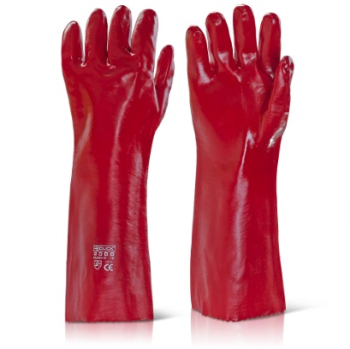RED PVC GAUNTLETS CAT2     18Inch