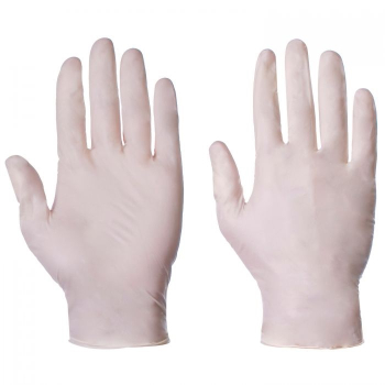 DISPOSABLE POWDERED      CLEAR LATEX GLOVES SMALL (100bx)