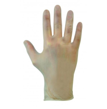 DISPOSABLE POWDERED      CLEAR VINYL GLOVES LARGE (100bx)