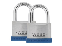 ABUS SILVER ROCK 5PIN CYLINDER 40mm PADLOCK (TWIN PACK)