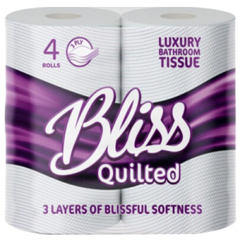 BLISS      QUILTED LUXURY 3PLY TOILET ROLLS (40pk)